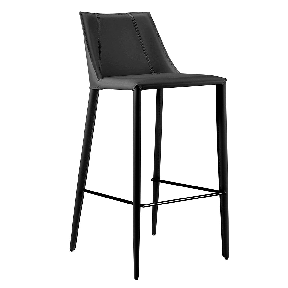 30" Black Steel Low Back Bar Height Bar Chair-Bar Chairs-DECOROLALA