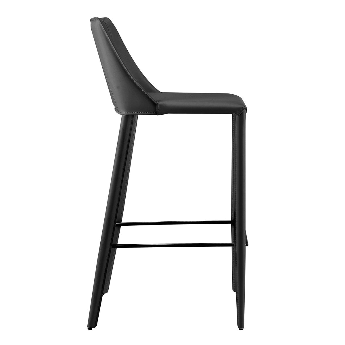 30" Black Steel Low Back Bar Height Bar Chair-Bar Chairs-DECOROLALA