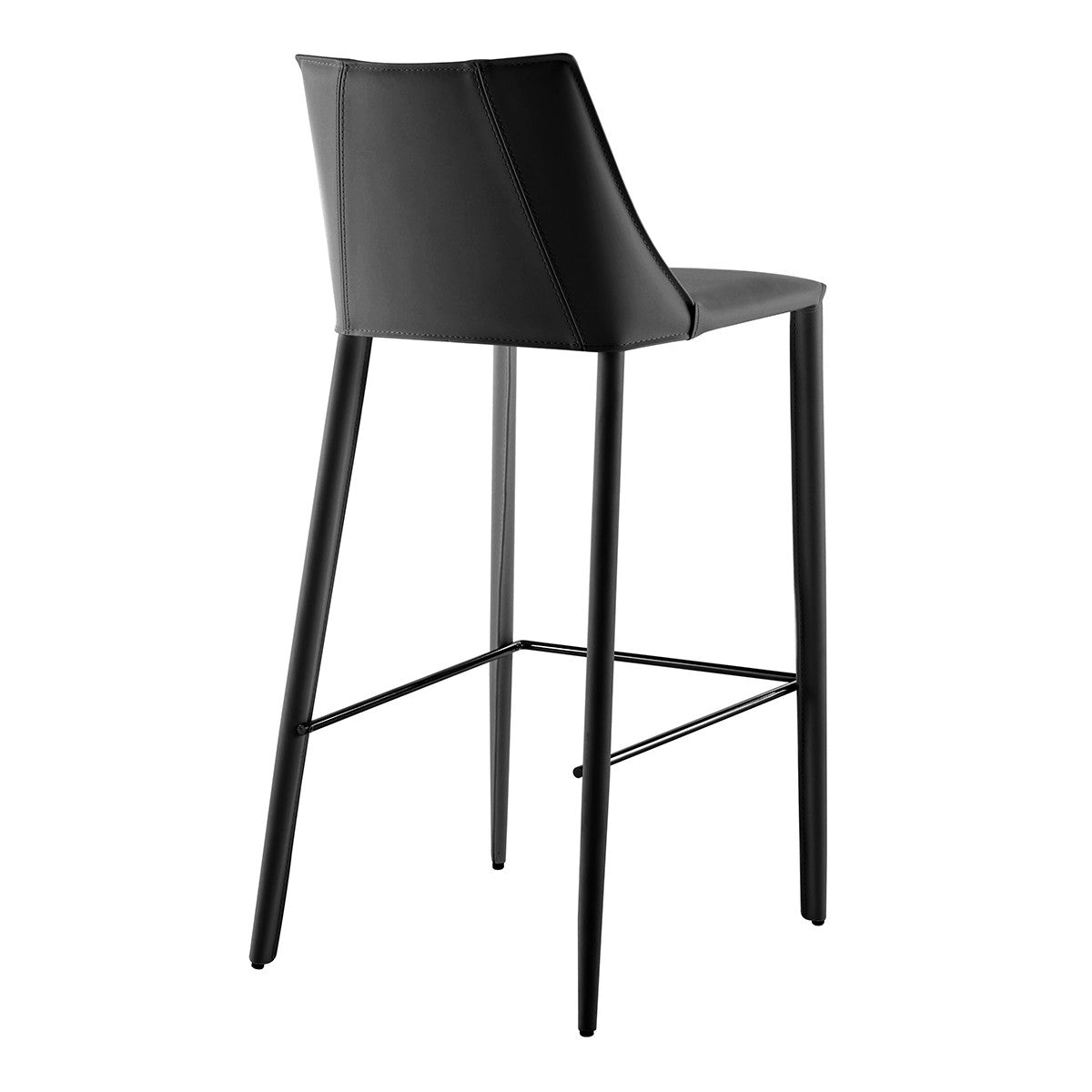 30" Black Steel Low Back Bar Height Bar Chair-Bar Chairs-DECOROLALA