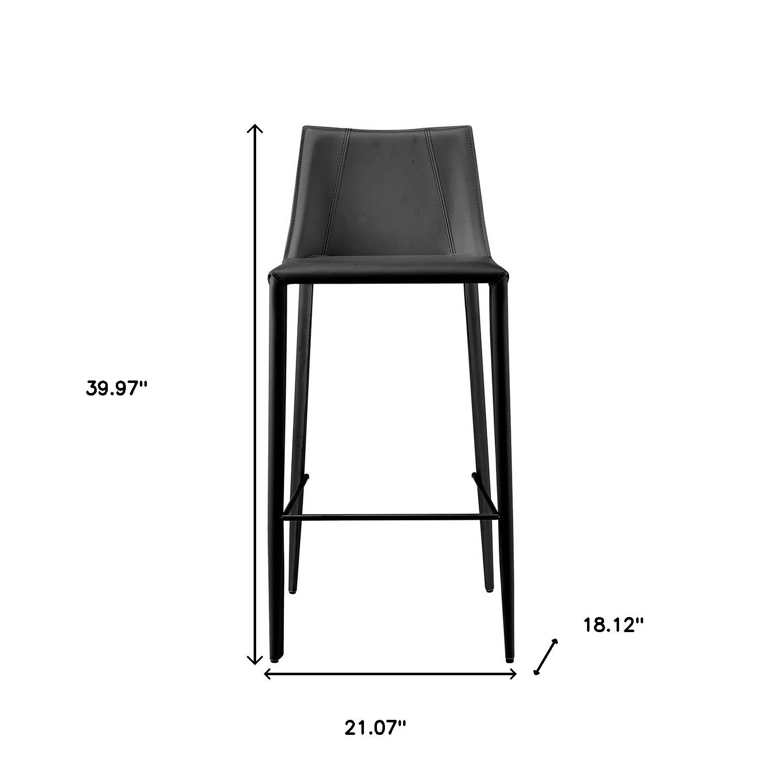 30" Black Steel Low Back Bar Height Bar Chair-Bar Chairs-DECOROLALA