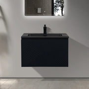 30" Black Wall Mount Bathroom Vanity with Black Engineered Quartz Countertop-Migration_Bathroom Vanities-DECOROLALA