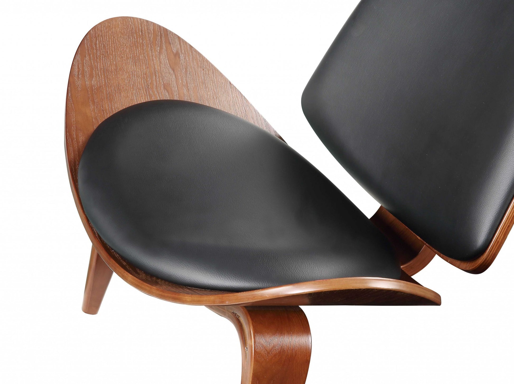 30" Black and Brown Faux Leather Side Chair-Accent Chairs-DECOROLALA