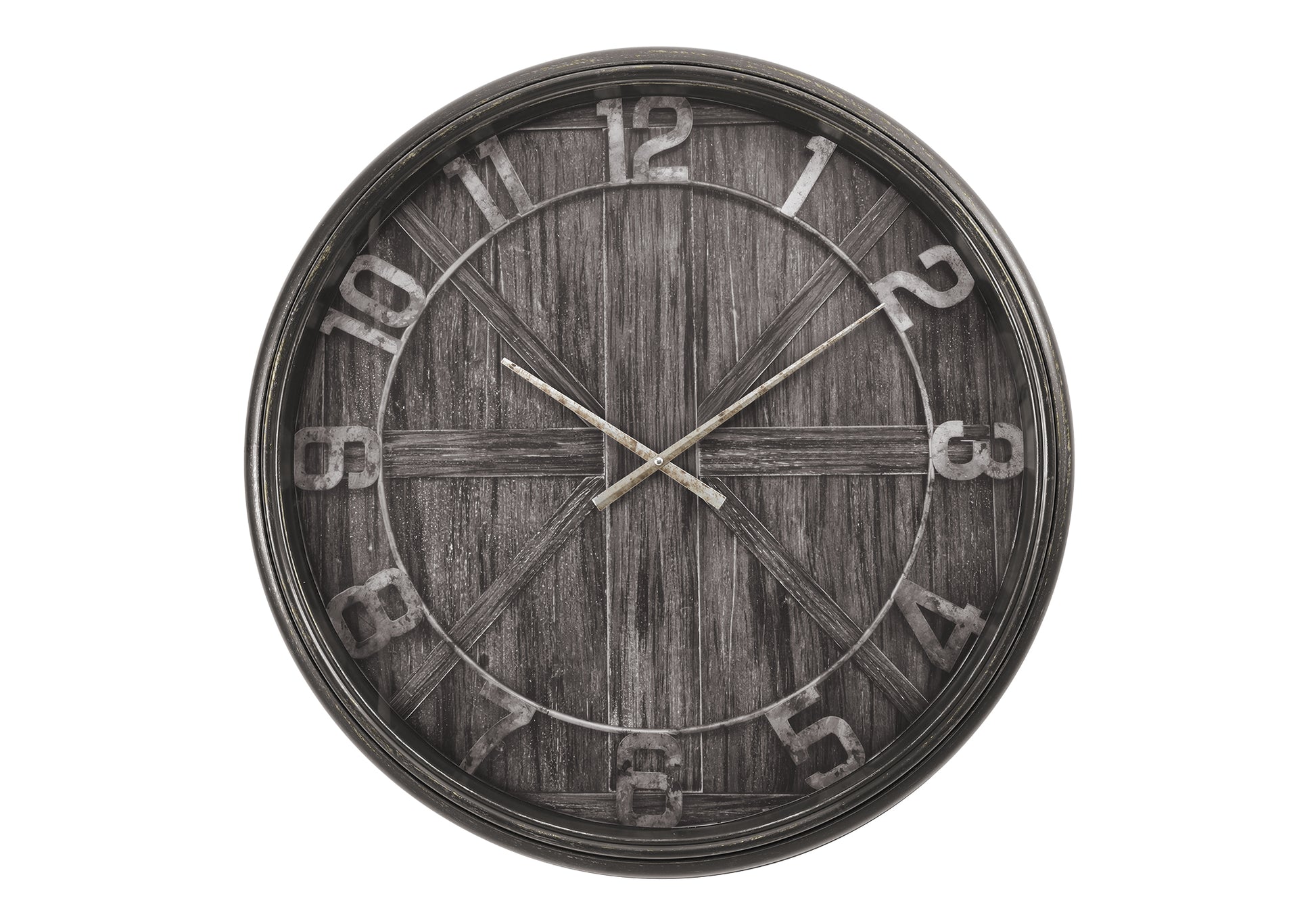 30" Brown Analog Wall Clock, Non-Ticking Quartz-Clocks-DECOROLALA