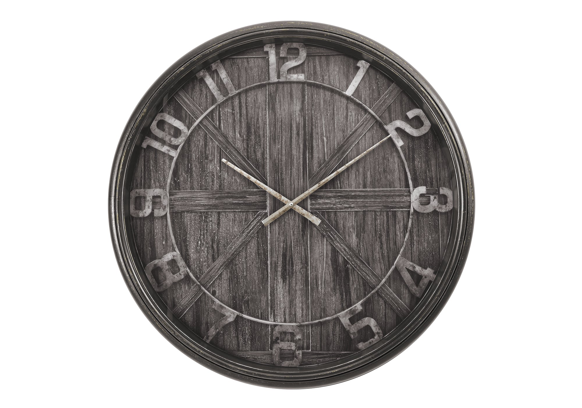 30" Brown Analog Wall Clock, Non-Ticking Quartz-Clocks-DECOROLALA