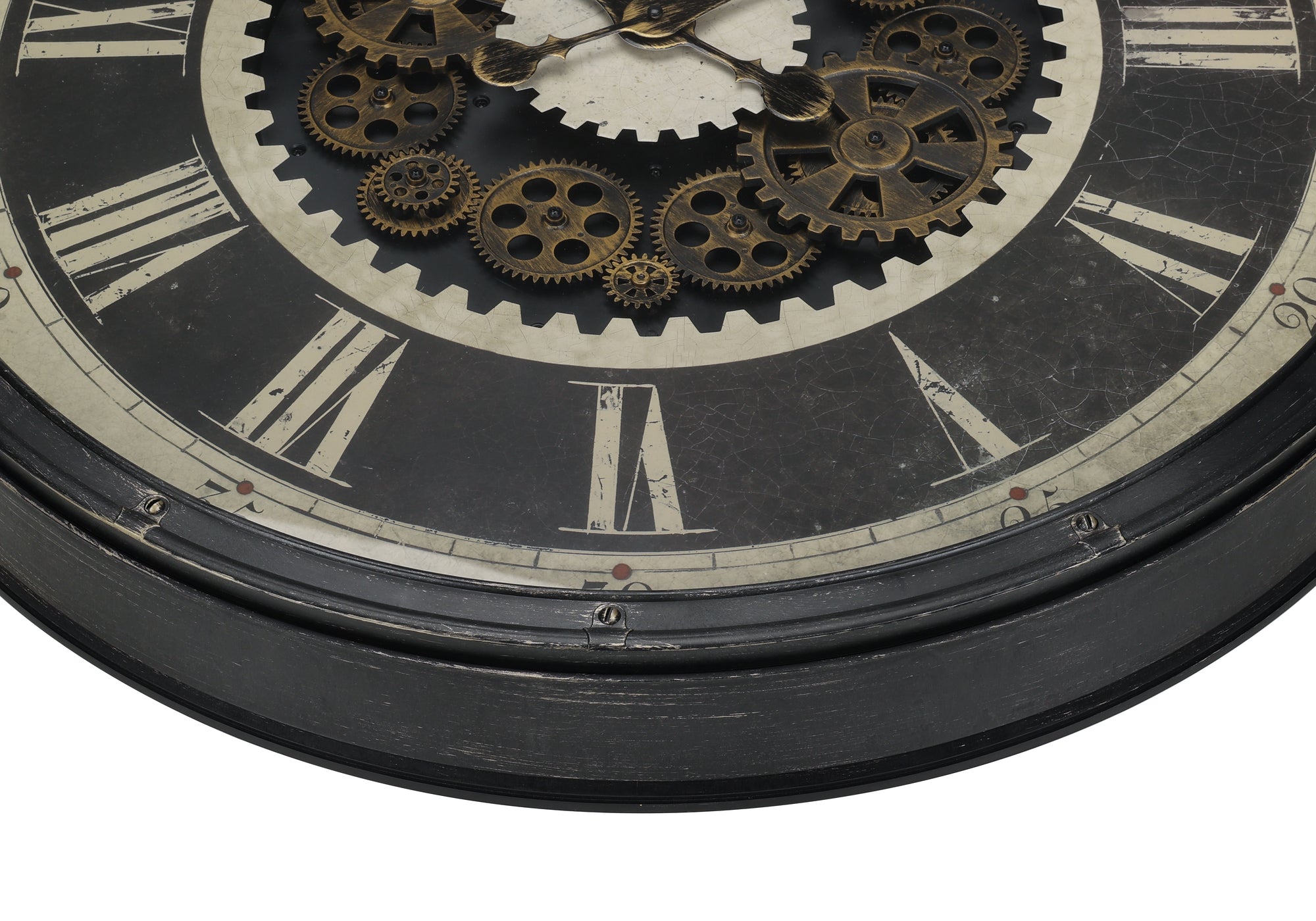 30" Brown Gear Wall Clock with Roman Numerals-Clocks-DECOROLALA