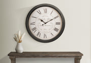 30" Brown Roman Numeral Wall Clock-Clocks-DECOROLALA