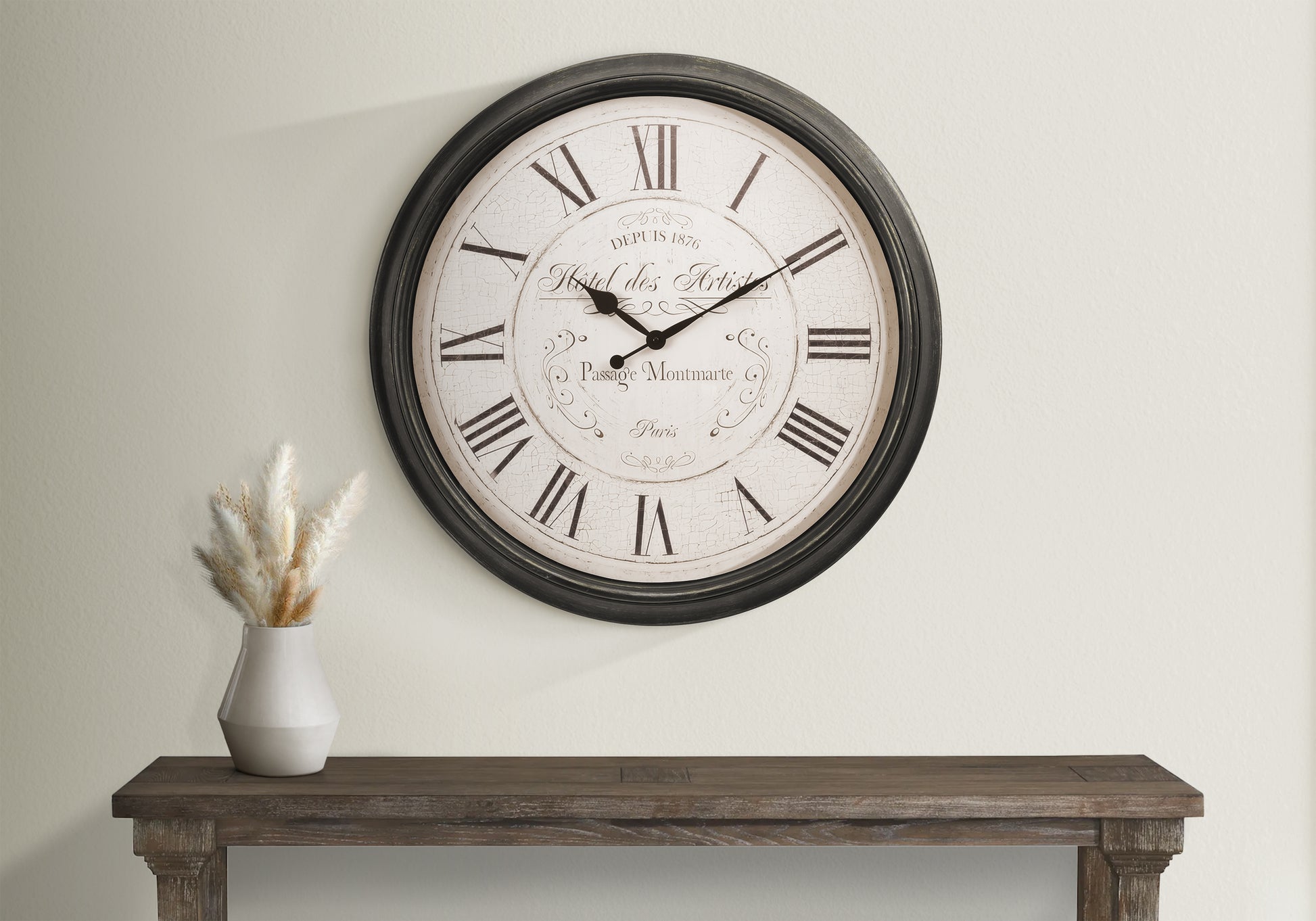 30" Brown Roman Numeral Wall Clock-Clocks-DECOROLALA