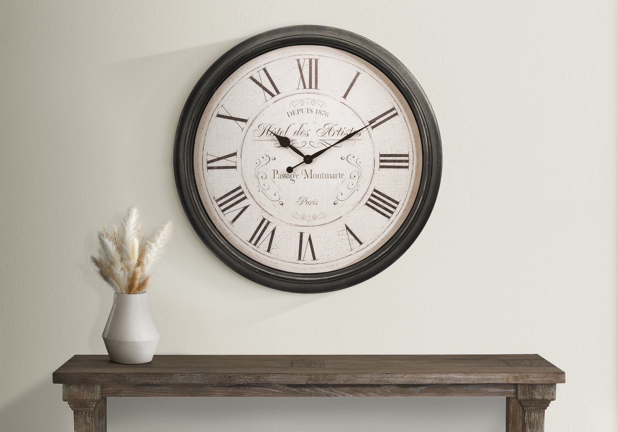 30" Brown Roman Numeral Wall Clock-Clocks-DECOROLALA