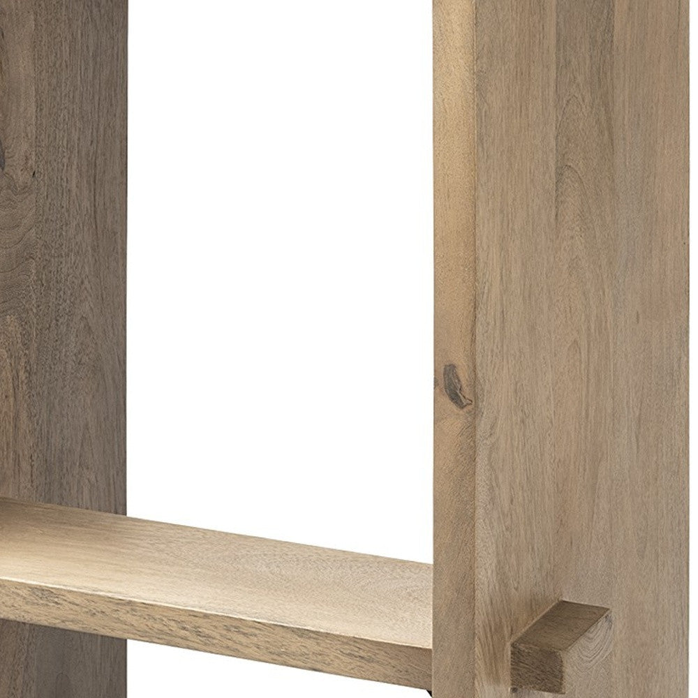 30" Brown Solid and Manufactured Wood Backless Counter Height Bar Chair-Bar Chairs-DECOROLALA