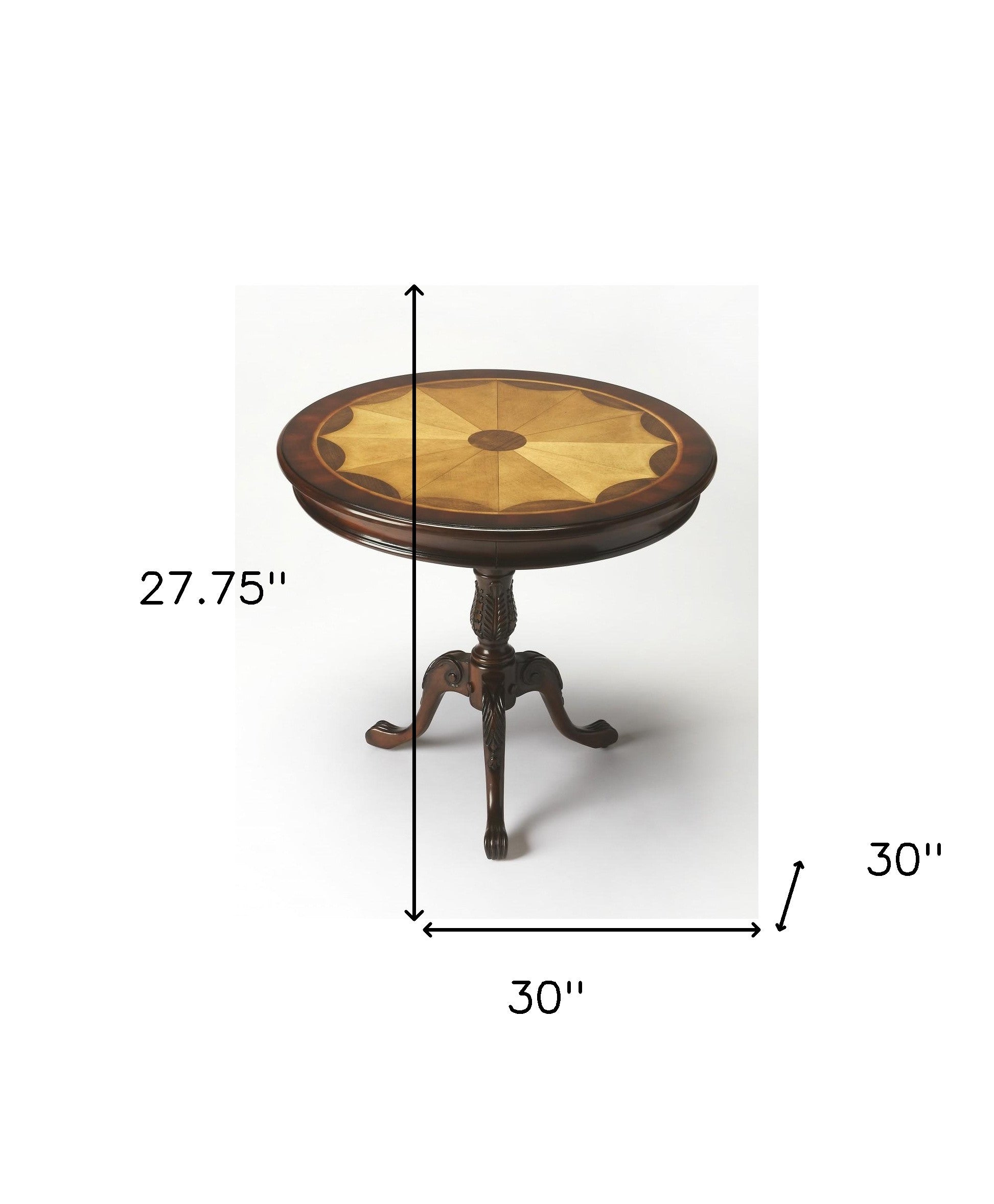 30" Brown Wood Round Coffee Table-Coffee Tables-DECOROLALA