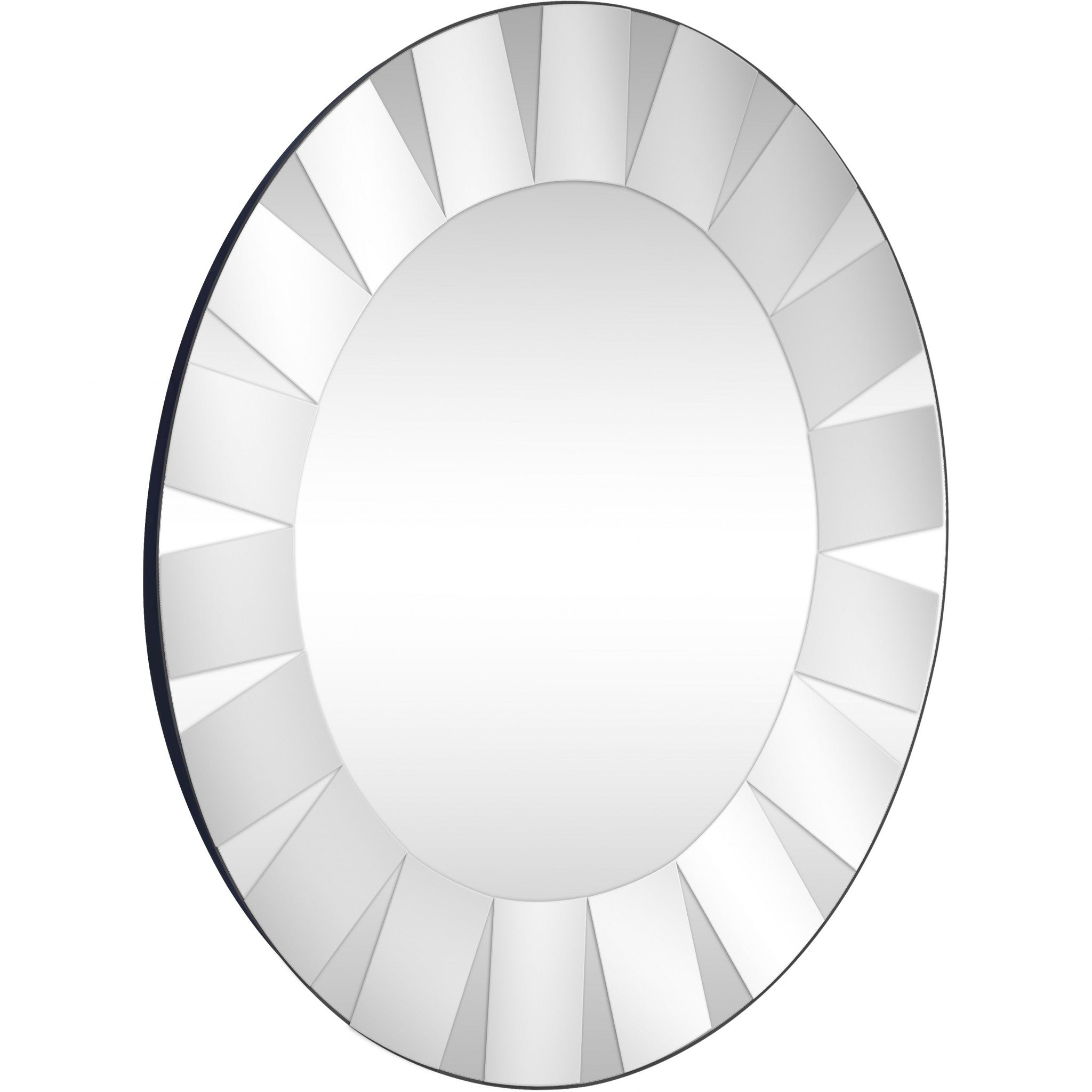 30" Clear Round Glass Framed Accent Mirror-Mirrors-DECOROLALA