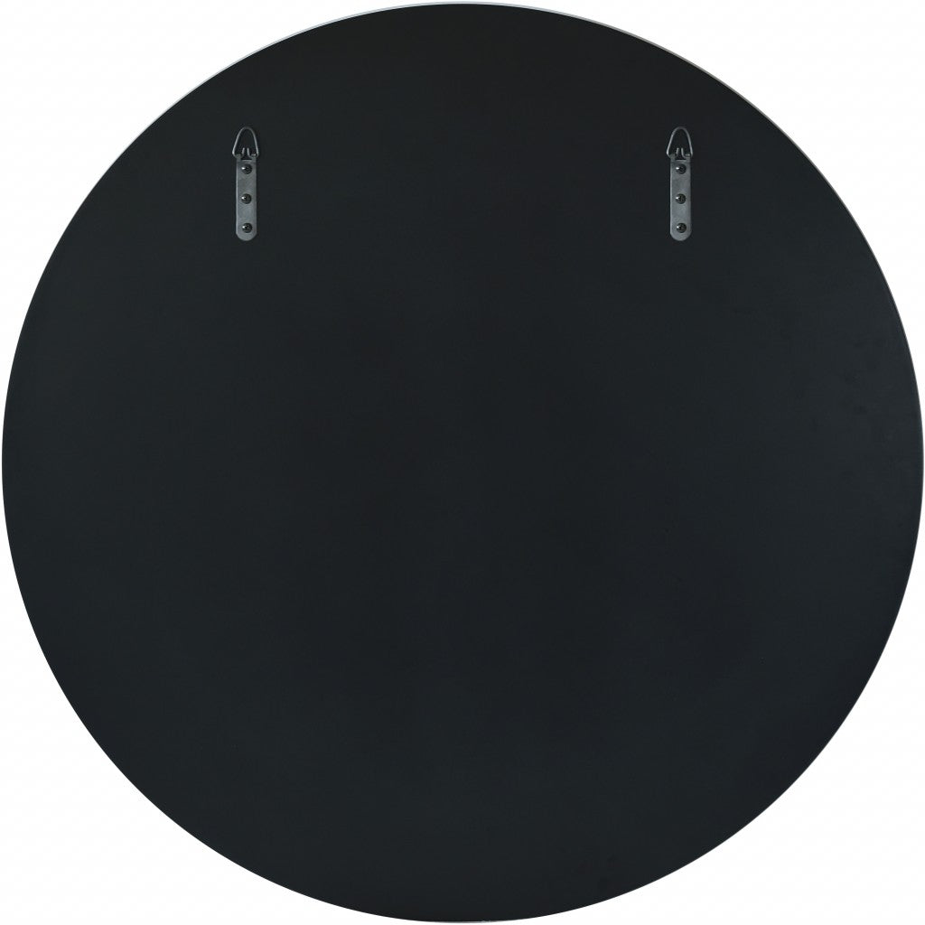 30" Clear Round Glass Framed Accent Mirror-Mirrors-DECOROLALA