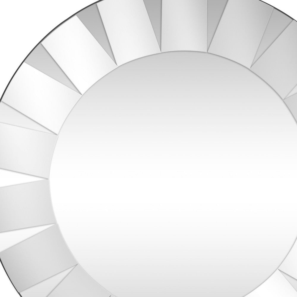 30" Clear Round Glass Framed Accent Mirror-Mirrors-DECOROLALA