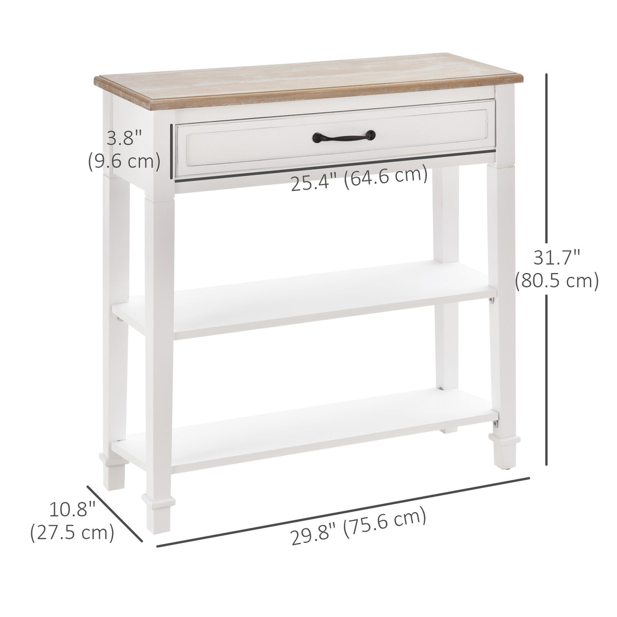 30" Console Table - Modern Narrow Entryway Table, White-Home Furnishings > Living Room Furniture > Console¬†Tables-DECOROLALA