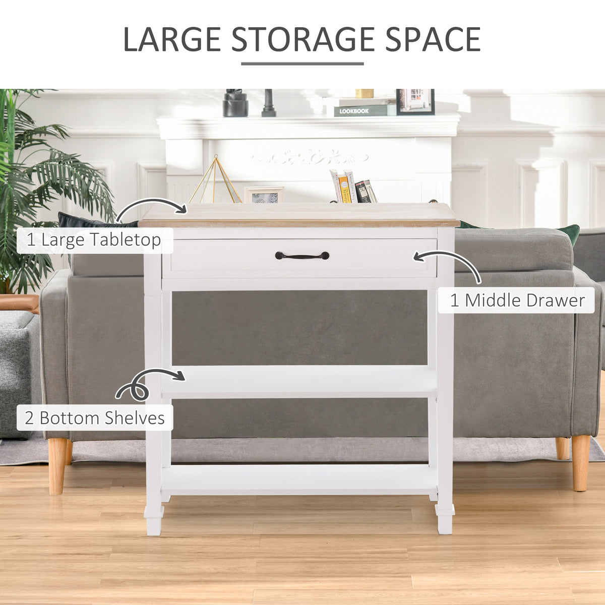 30" Console Table - Modern Narrow Entryway Table, White-Home Furnishings > Living Room Furniture > Console¬†Tables-DECOROLALA