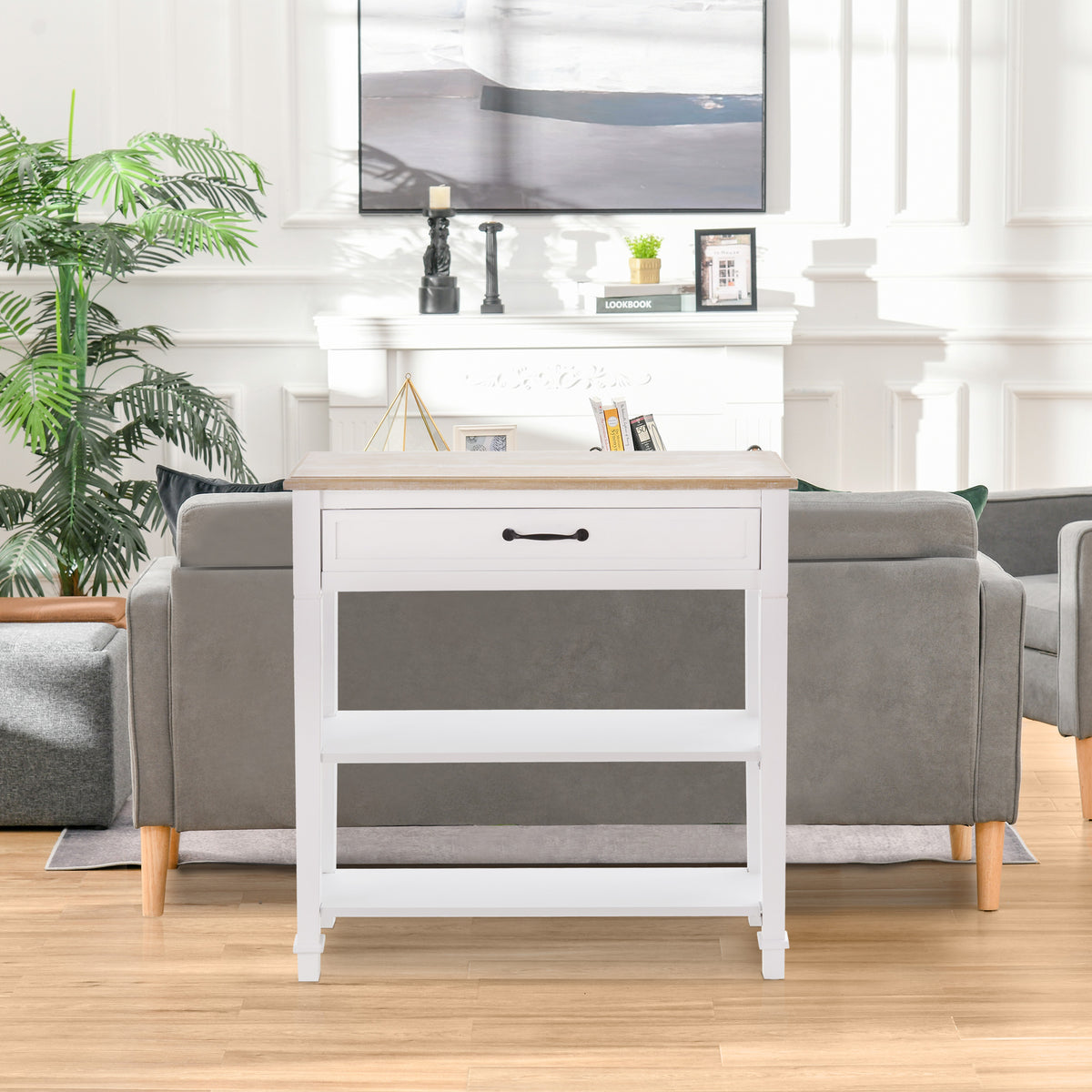 30" Console Table - Modern Narrow Entryway Table, White-Home Furnishings > Living Room Furniture > Console¬†Tables-DECOROLALA