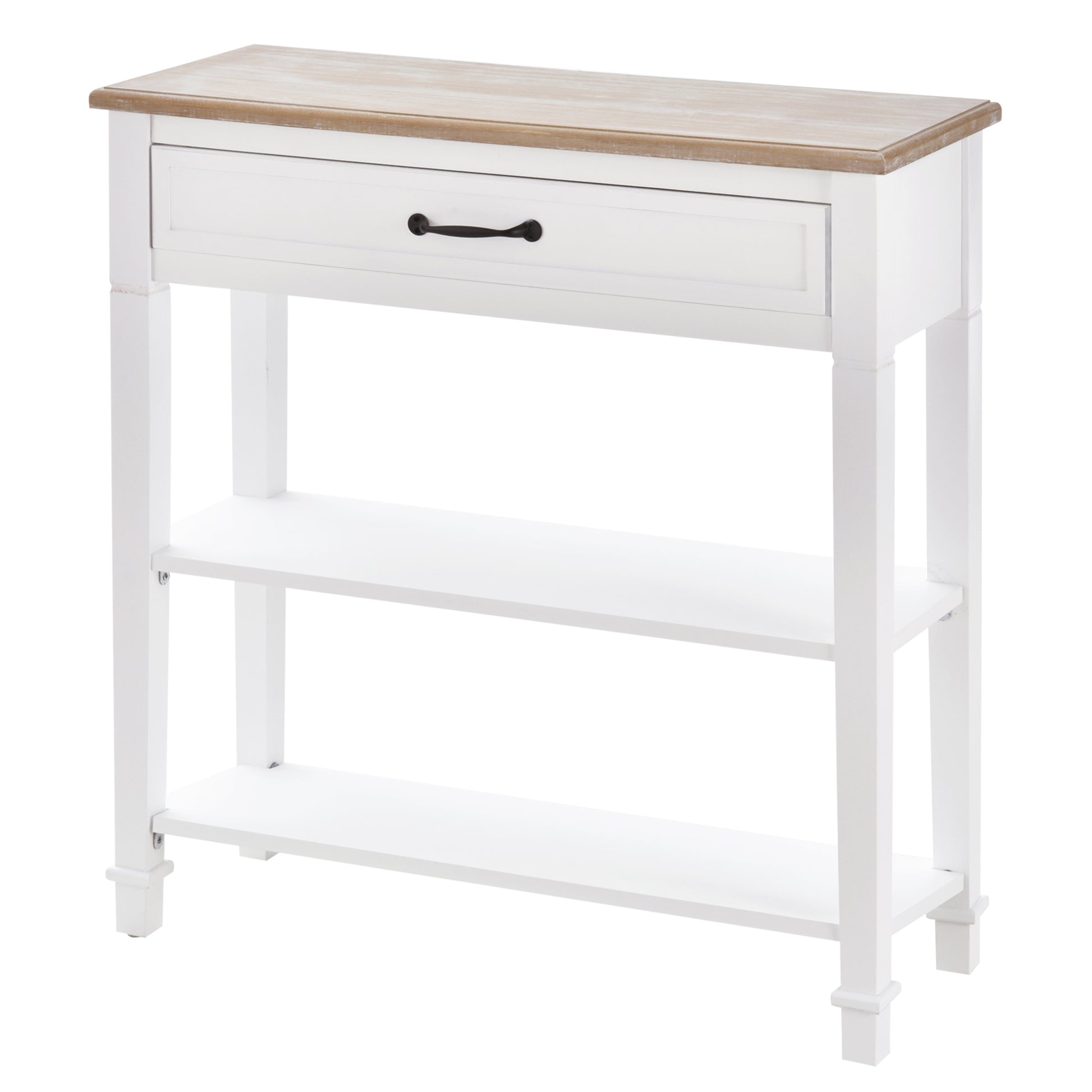 30" Console Table, Modern Narrow Entryway Table with Drawer and 2 Shelves, Sofa Table for Living Room, Hallway, White-Home Furnishings > Living Room Furniture > Console¬†Tables-DECOROLALA