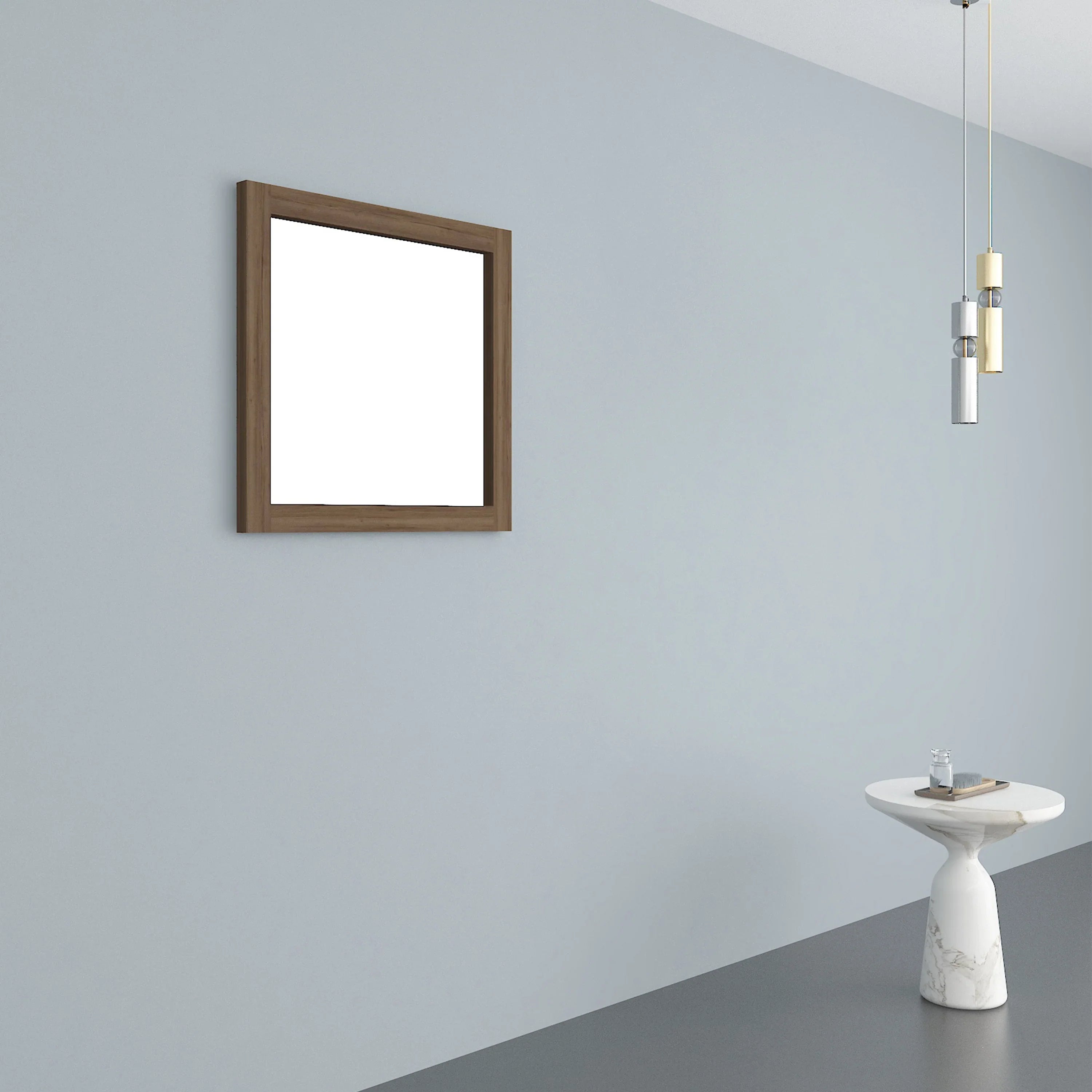 30" Frosted Oak Rectangular Framed Mirror - Designed for Horizontal & Vertical Installation