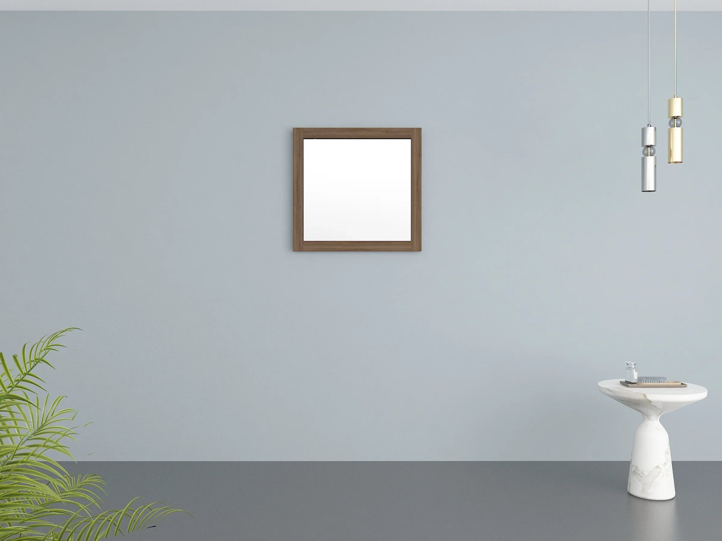 30" Frosted Oak Rectangular Framed Mirror - Designed for Horizontal & Vertical Installation