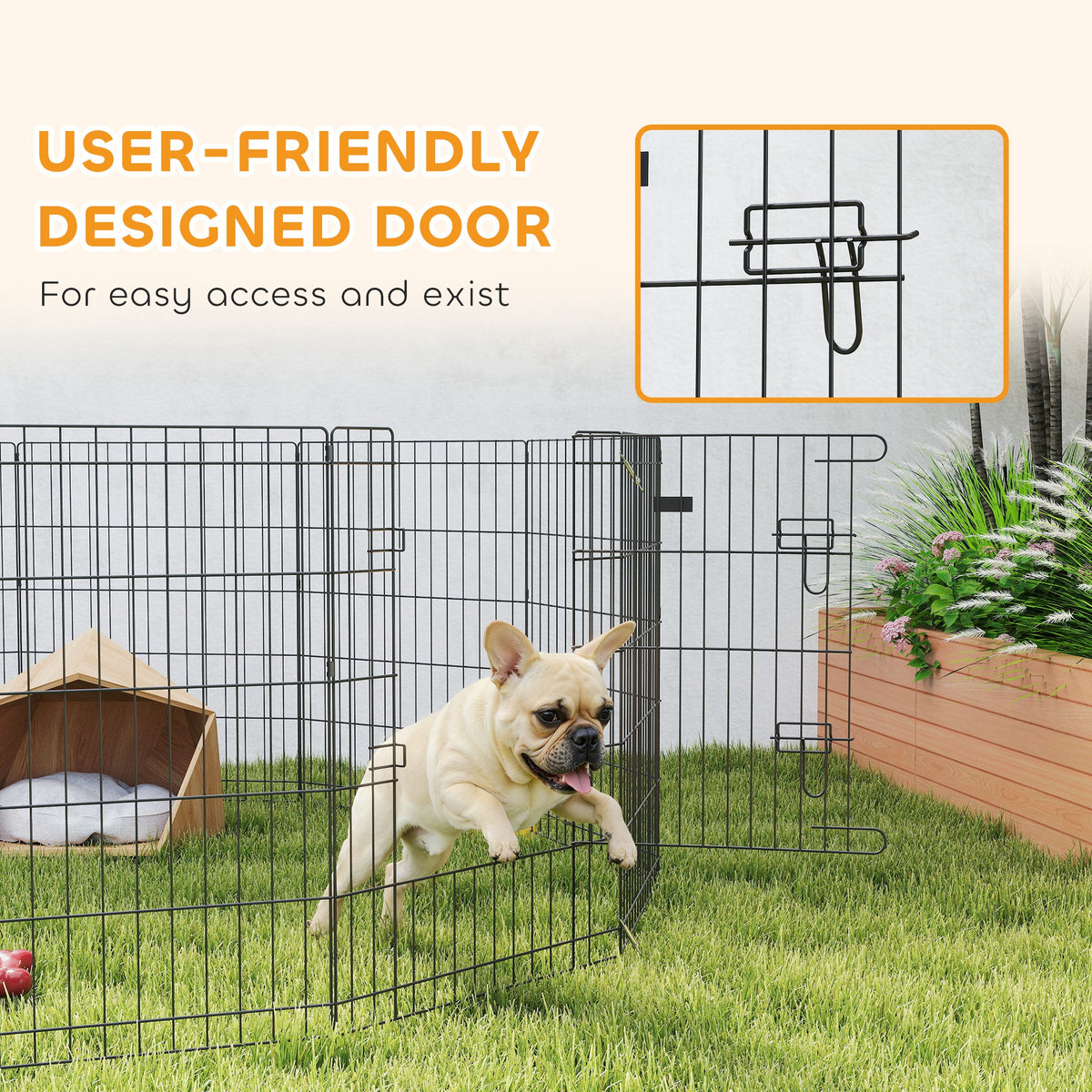30" Foldable Metal Pet Playpen - 12 Panel Black Exercise Yard-Dogs-DECOROLALA
