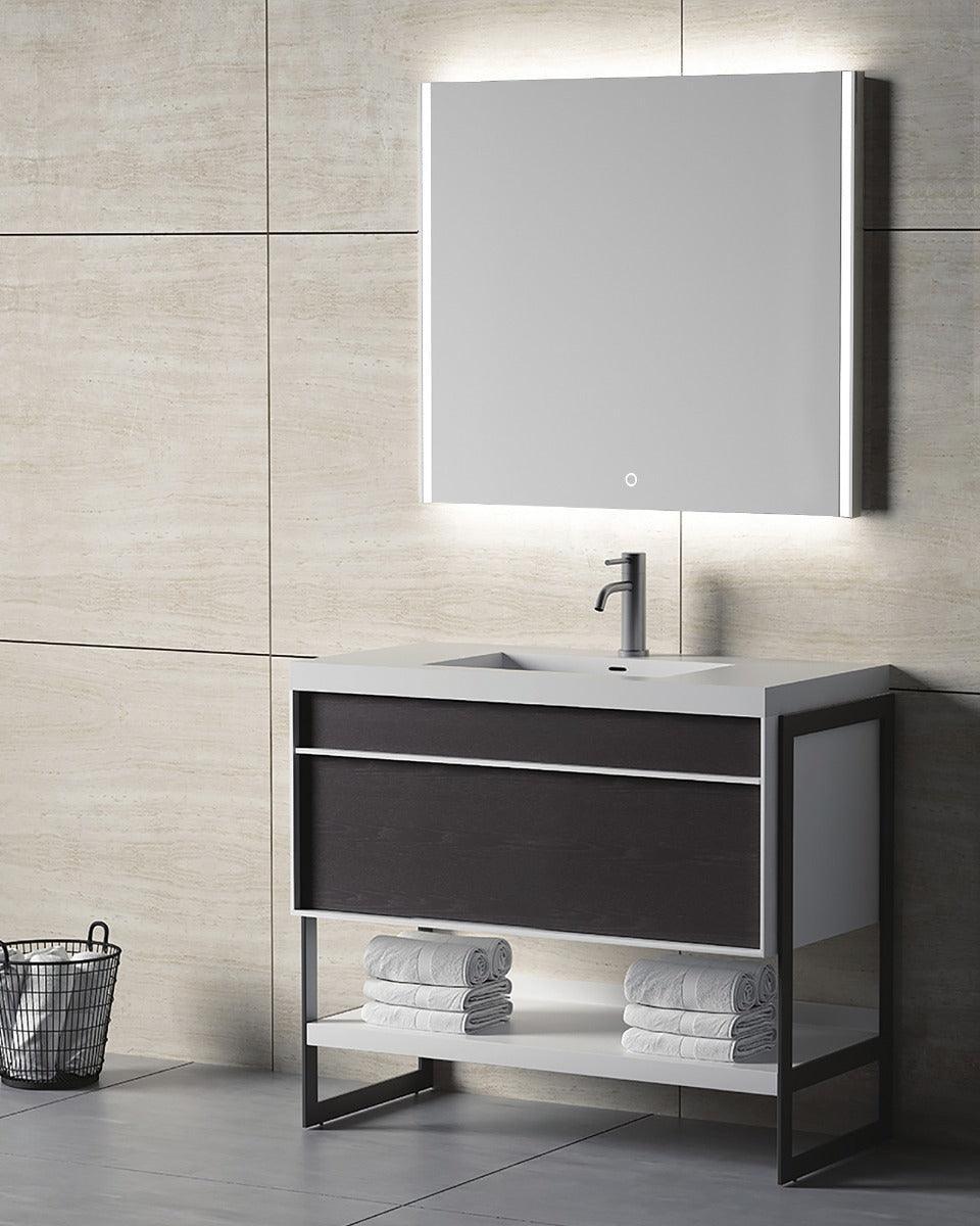 30" GEO LED Mirror - Solid Surface Frame-Mirror-DECOROLALA