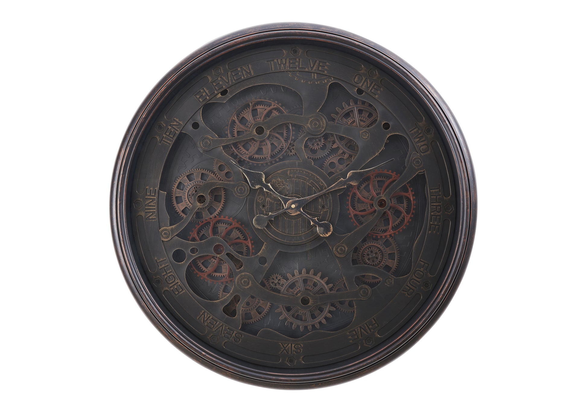 30" Gear Mechanism Wall Clock - Black-Clocks-DECOROLALA