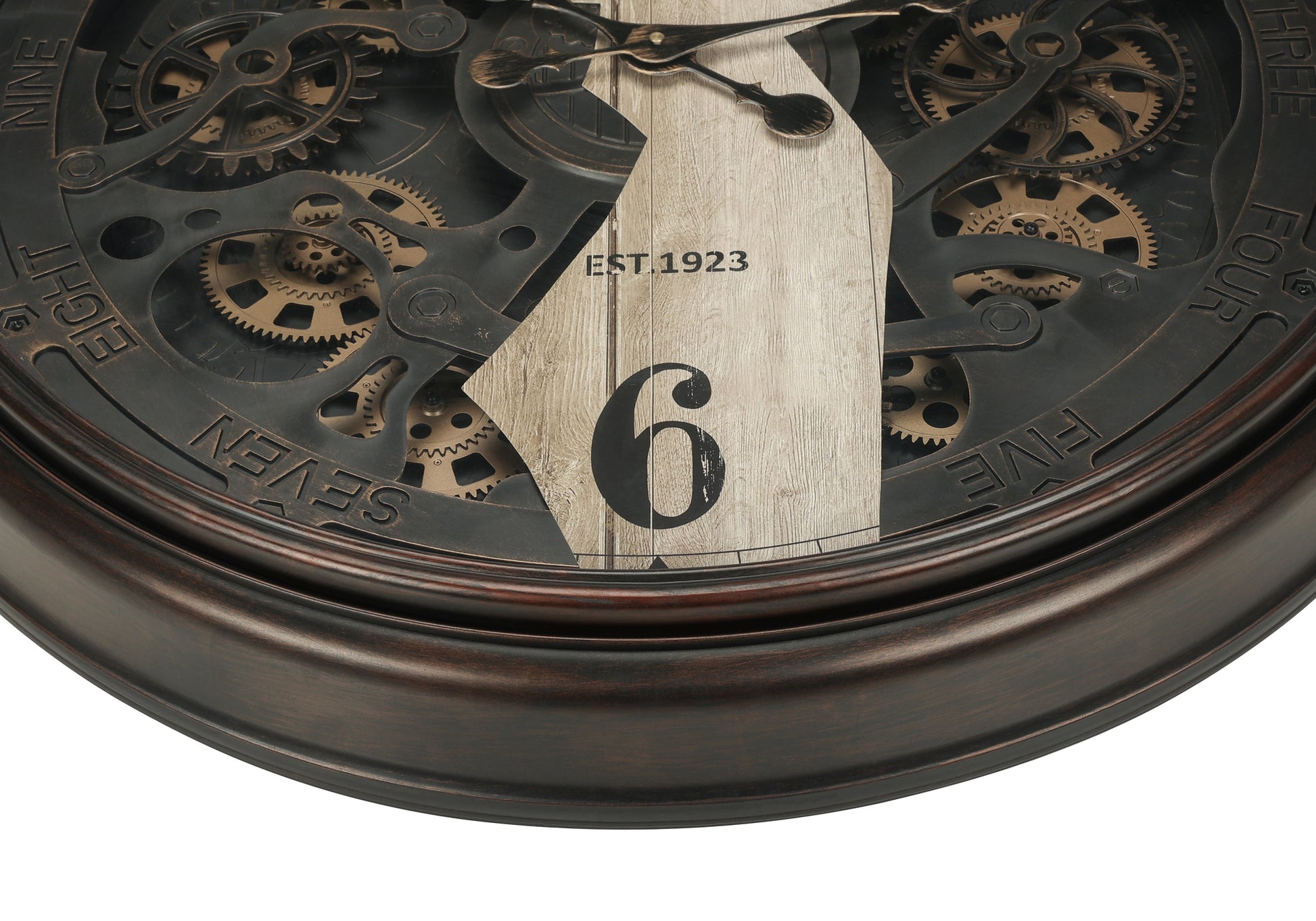30" Gear Mechanism Wall Clock Brown-Clocks-DECOROLALA