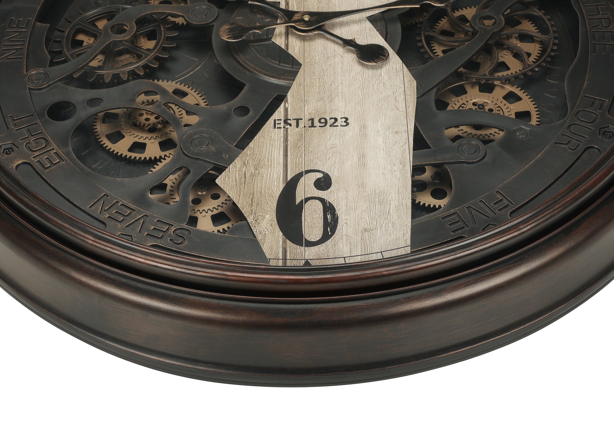 30" Gear Mechanism Wall Clock Brown-Clocks-DECOROLALA