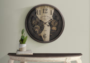 30" Gear Mechanism Wall Clock Brown-Clocks-DECOROLALA