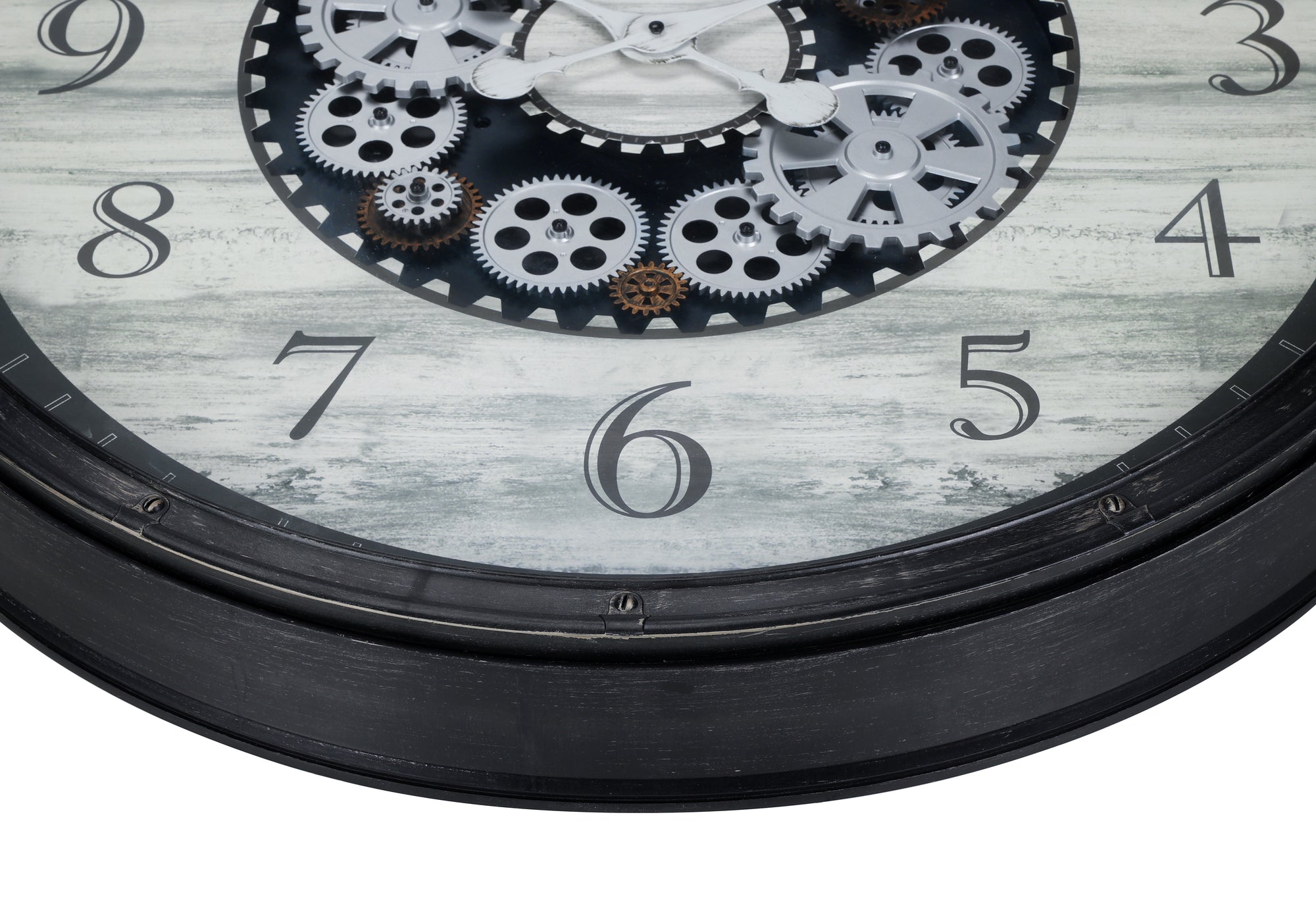 30" Gear Mechanism Wall Clock, Brown Plastic Frame-Clocks-DECOROLALA