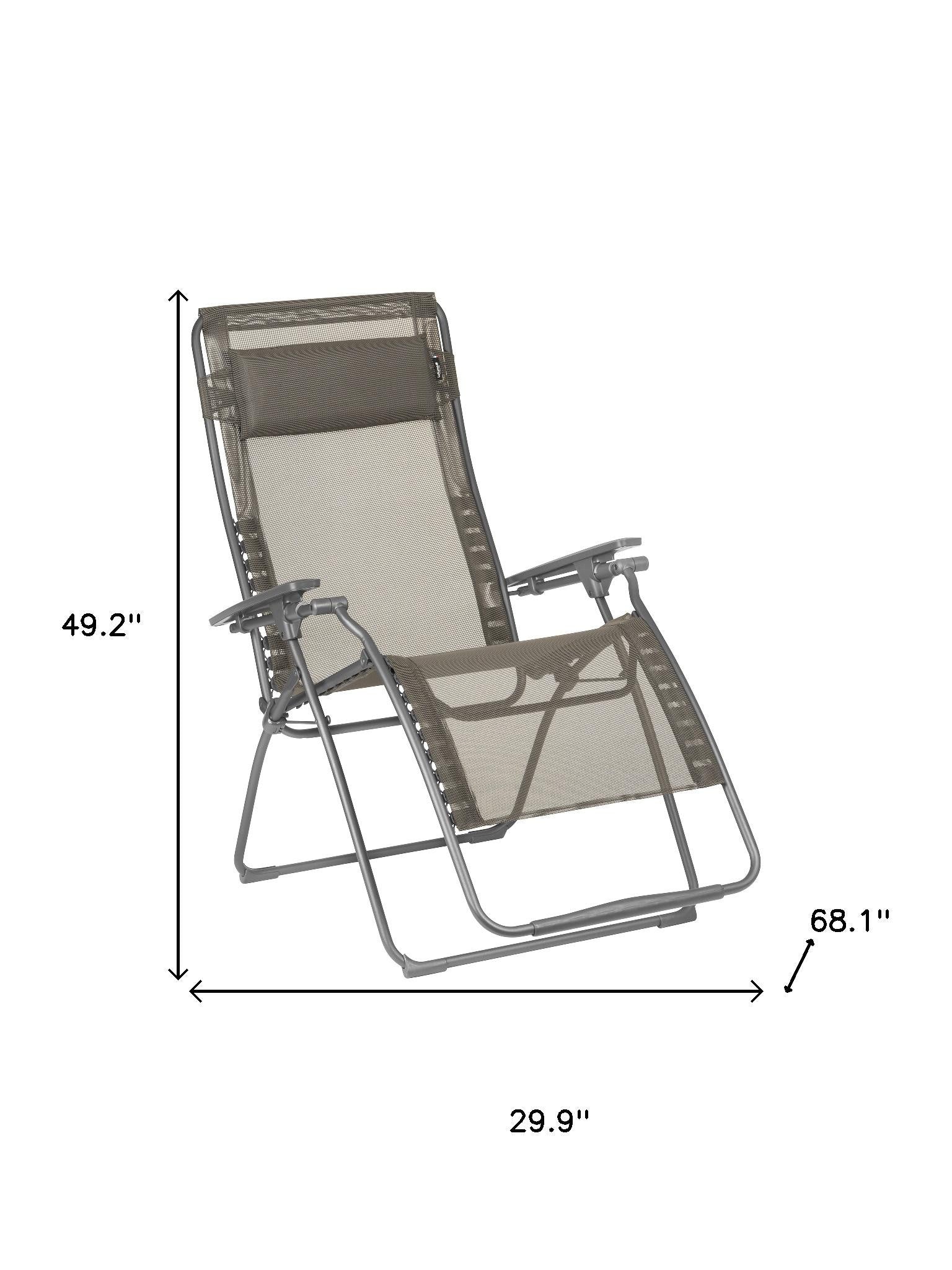 30" Graphite Metal Outdoor Zero Gravity Chair-Outdoor Chairs-DECOROLALA