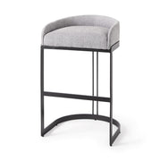 30" Gray And Black Low Back Bar Height Bar Chair-Bar Chairs-DECOROLALA