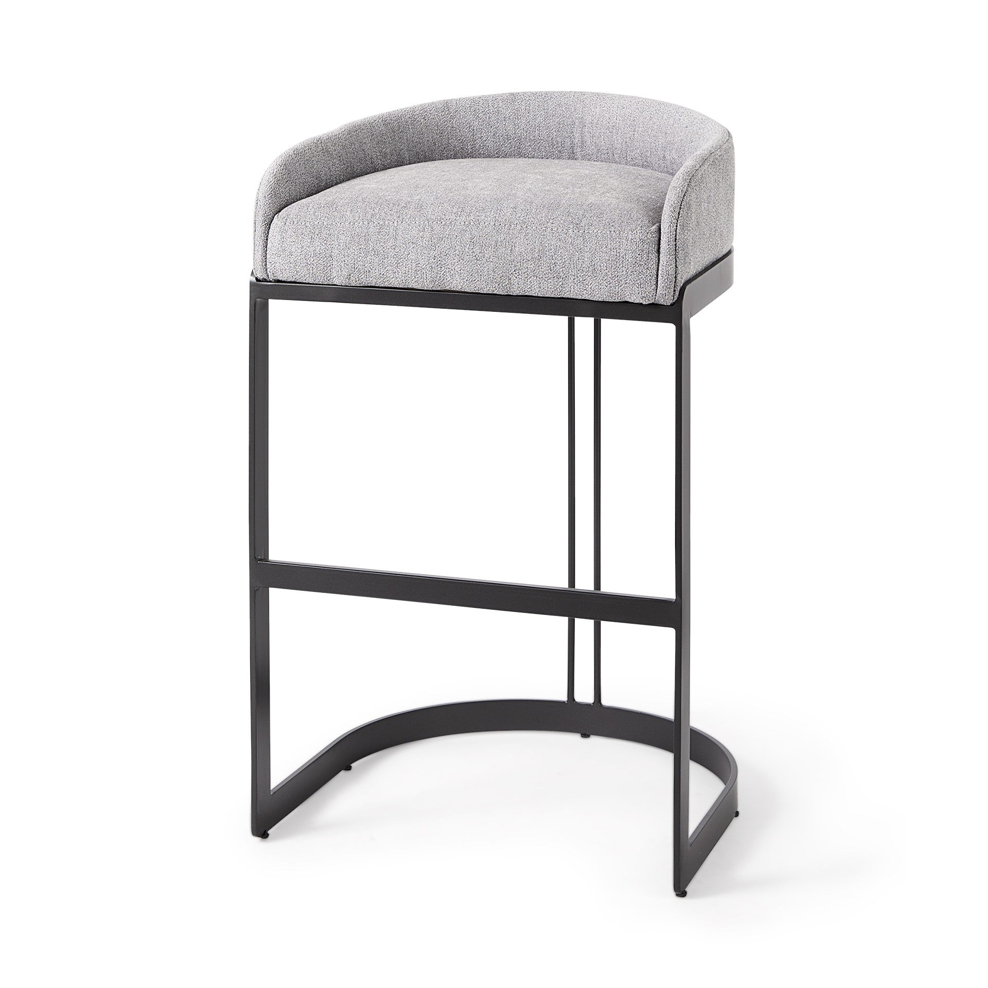 30" Gray And Black Low Back Bar Height Bar Chair-Bar Chairs-DECOROLALA