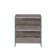 30" Gray Glass and Wood Two Tier Etagere Bookcase-Bookcases-DECOROLALA