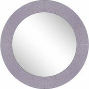 30" Gray Round Glass Framed Accent Mirror-Mirrors-DECOROLALA