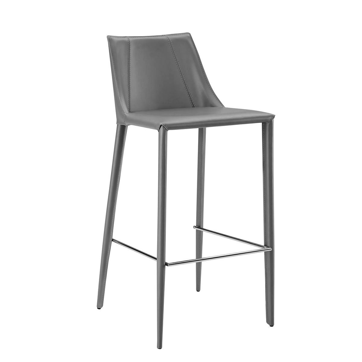30" Gray Steel Low Back Bar Height Bar Chair-Bar Chairs-DECOROLALA