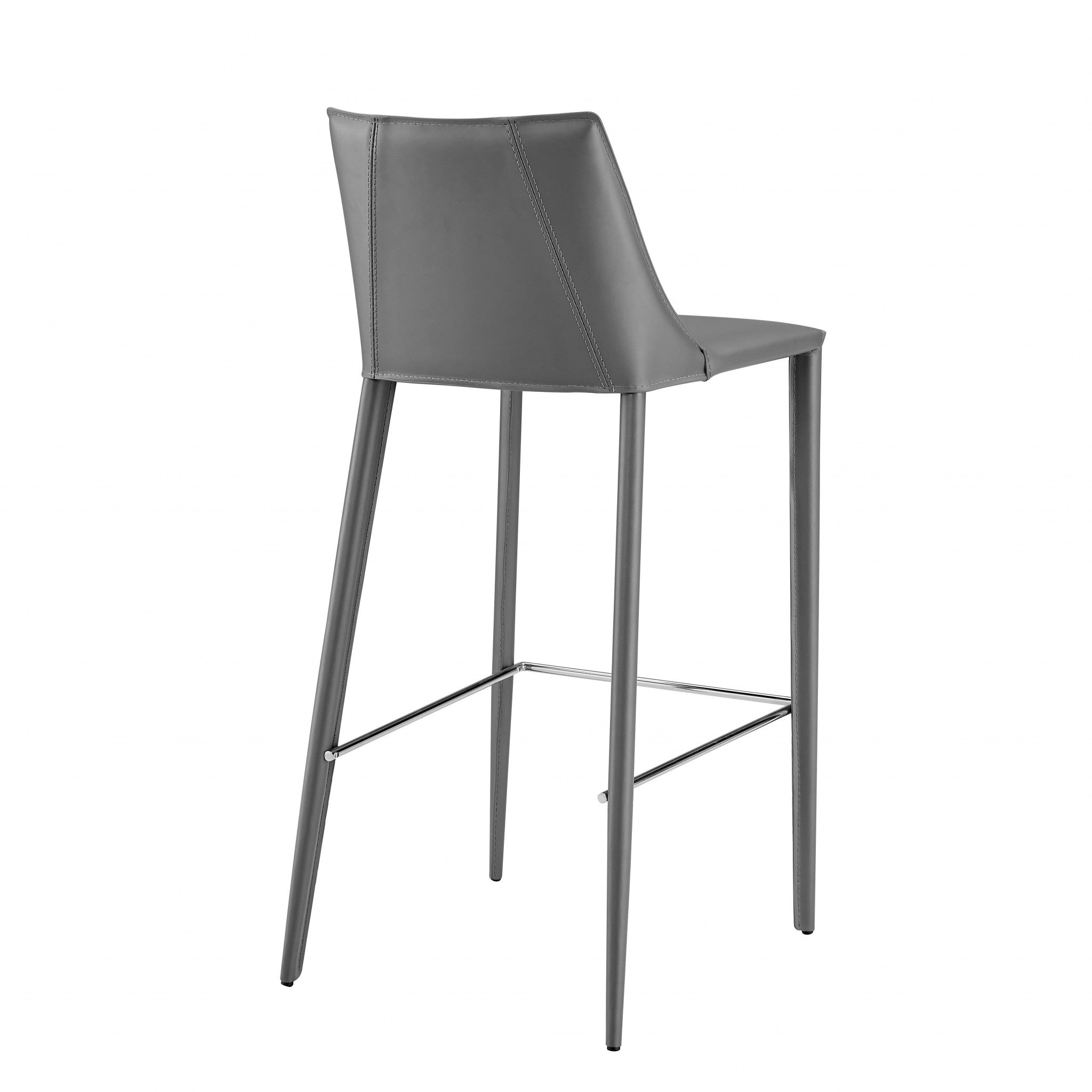 30" Gray Steel Low Back Bar Height Bar Chair-Bar Chairs-DECOROLALA