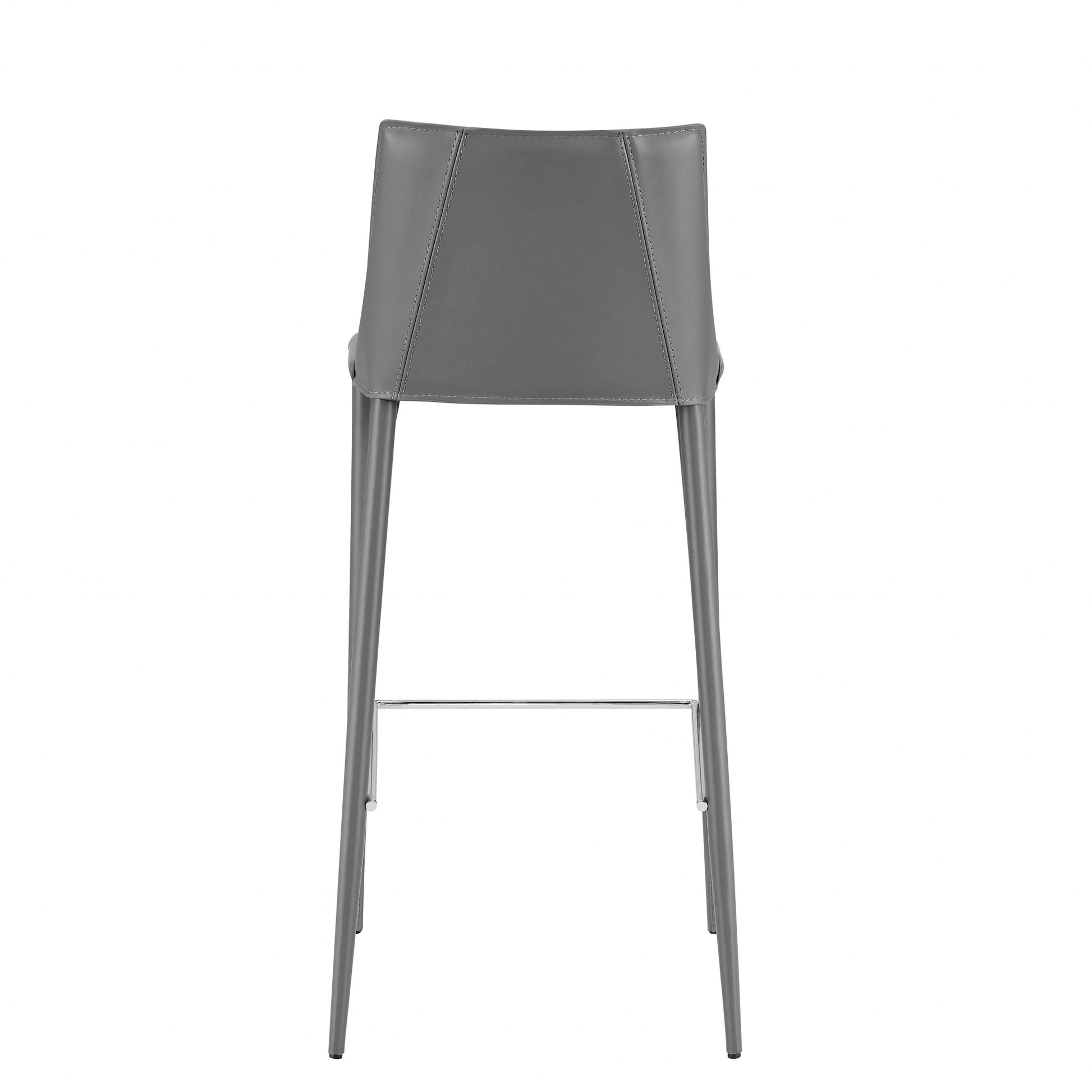 30" Gray Steel Low Back Bar Height Bar Chair-Bar Chairs-DECOROLALA