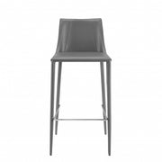 30" Gray Steel Low Back Bar Height Bar Chair-Bar Chairs-DECOROLALA