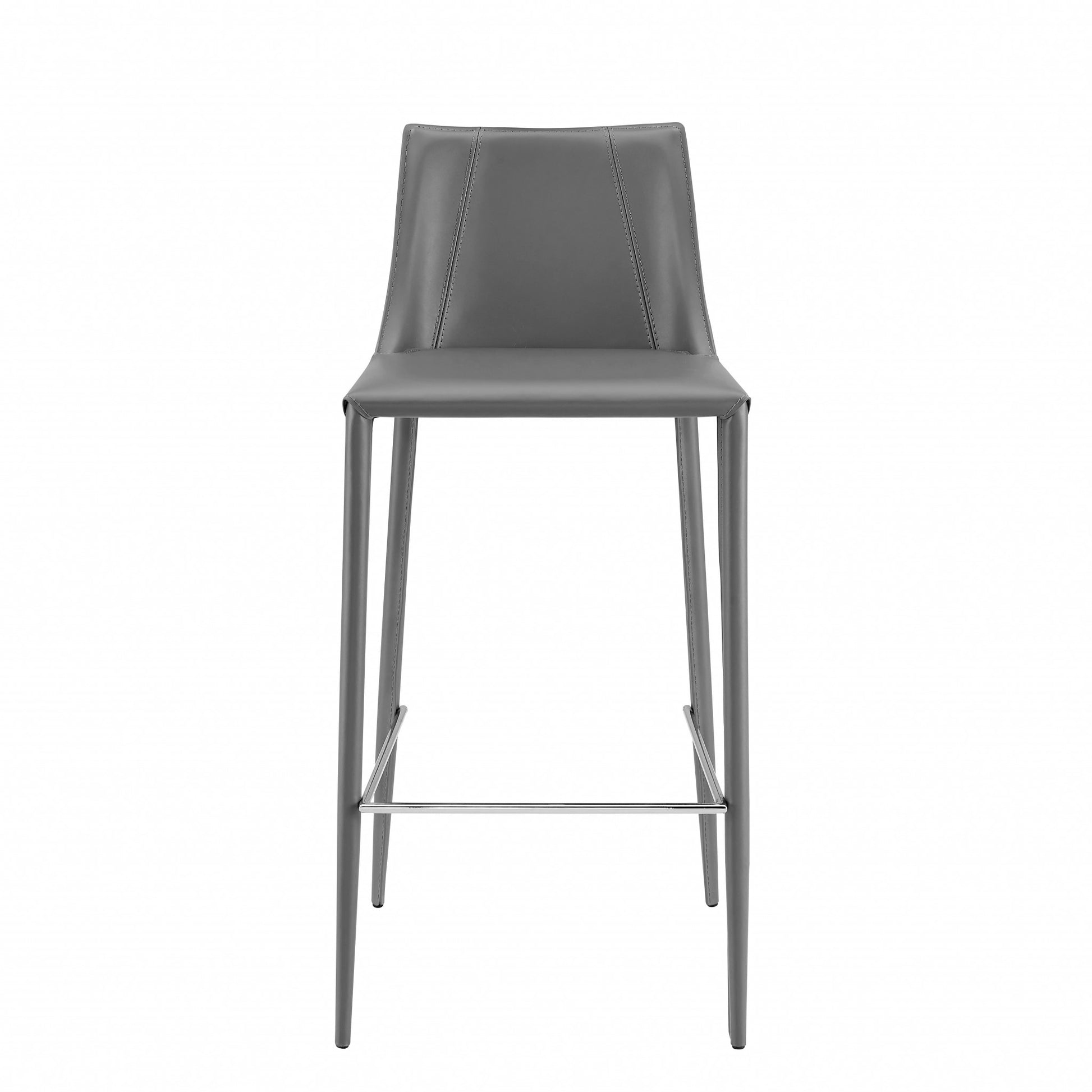 30" Gray Steel Low Back Bar Height Bar Chair-Bar Chairs-DECOROLALA