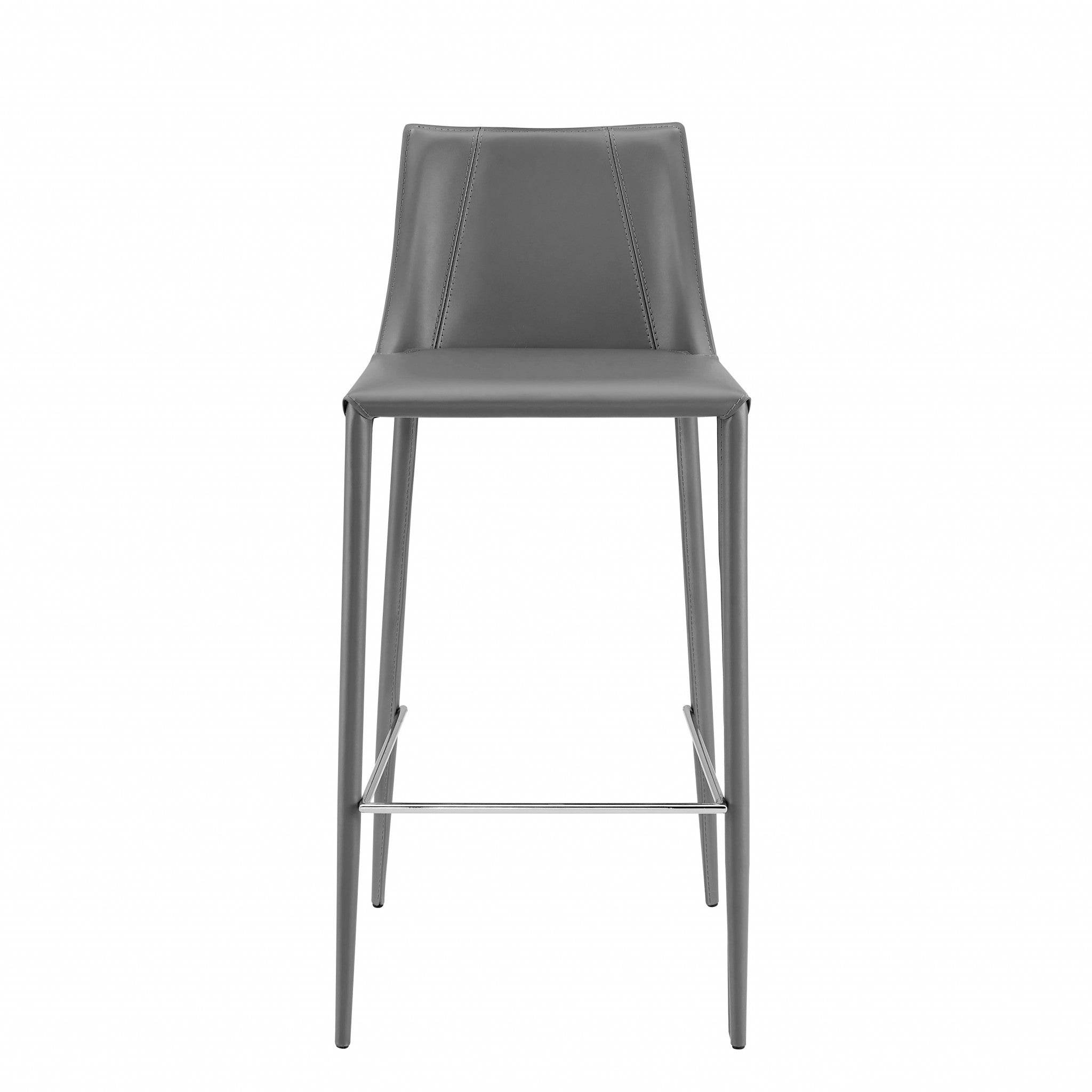 30" Gray Steel Low Back Bar Height Bar Chair-Bar Chairs-DECOROLALA