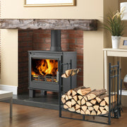 30 Inch Firewood Rack with 4 Tool Set Kindling Holders for Indoor and Outdoor-Log Racks & Carriers-DECOROLALA