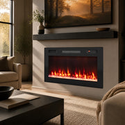 30 Inch Smart WiFi Electric Fireplace with Recessed and Wall Mounted-Fireplaces-DECOROLALA