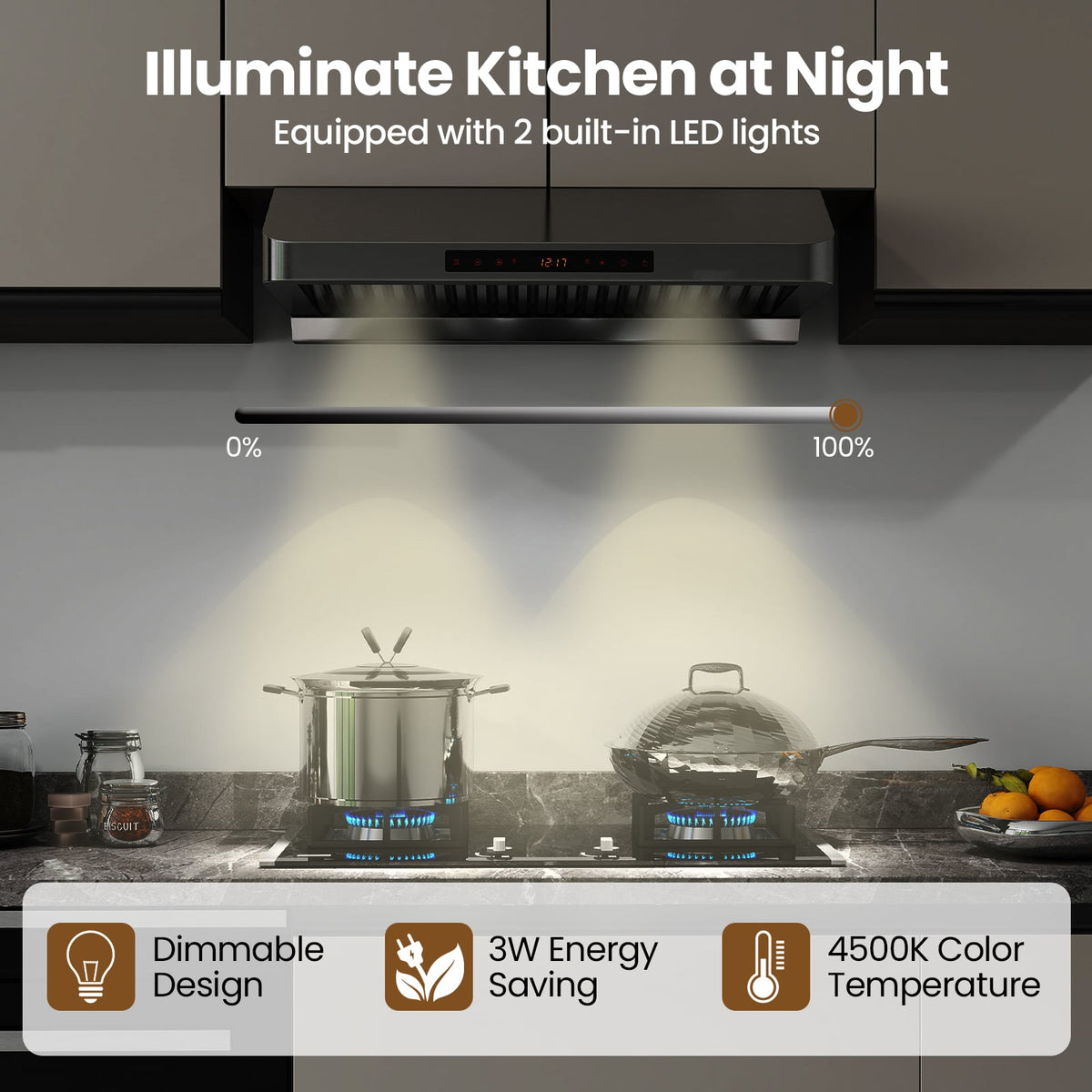 30 Inch Under Cabinet Range Hood with Oil Collector 900 CFM Stainless Steel Kitchen Vent-Silver-Kitchen Appliances-DECOROLALA