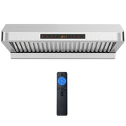 30 Inch Under Cabinet Range Hood with Oil Collector 900 CFM Stainless Steel Kitchen Vent-Silver-Kitchen Appliances-DECOROLALA