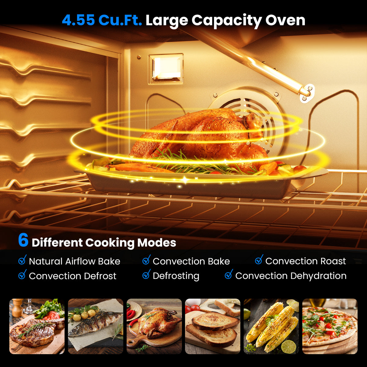 30 Inches 120V Natural Gas Range with 5 Burners Cooktop-Food Warmers & Burners-DECOROLALA