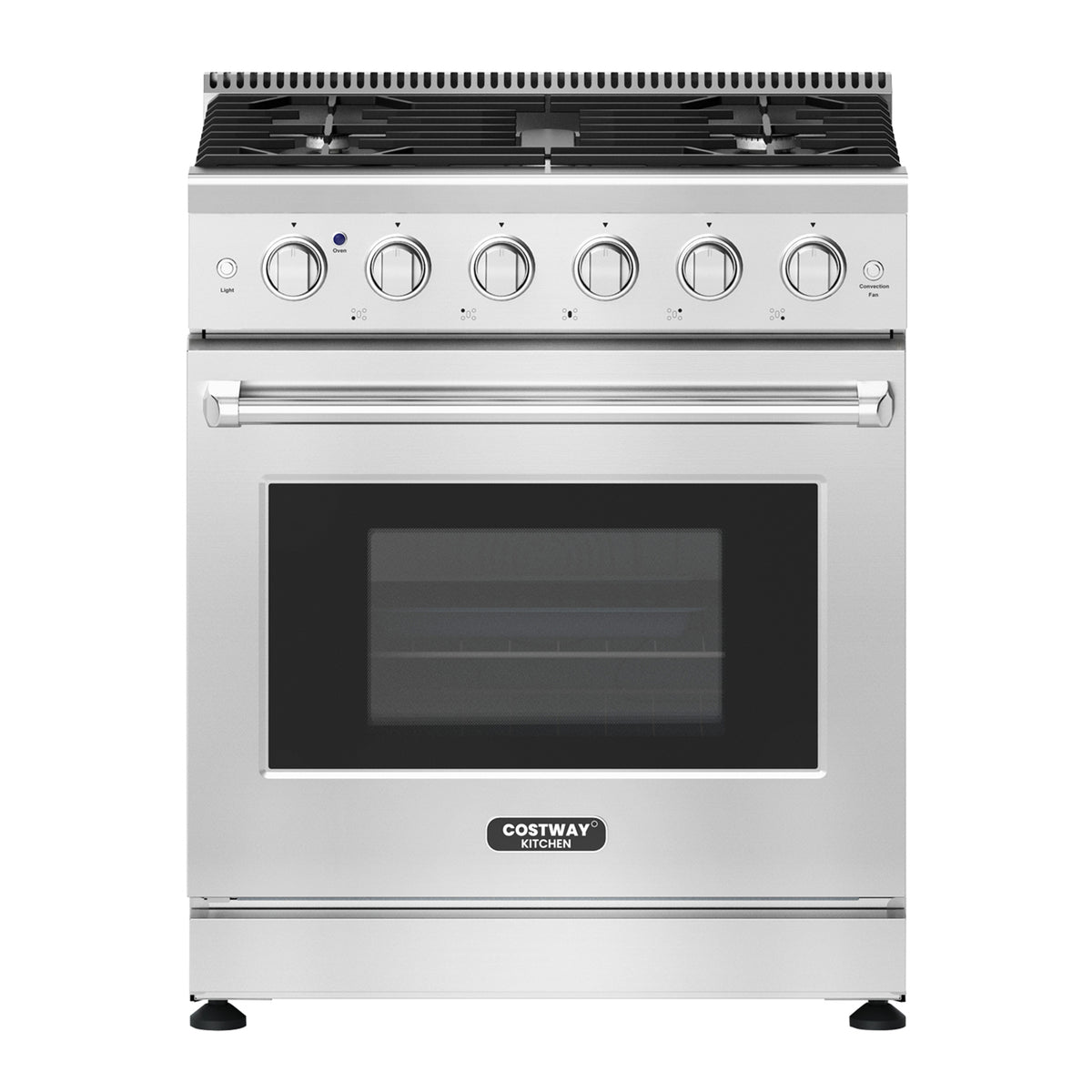 30 Inches 120V Natural Gas Range with 5 Burners Cooktop-Food Warmers & Burners-DECOROLALA
