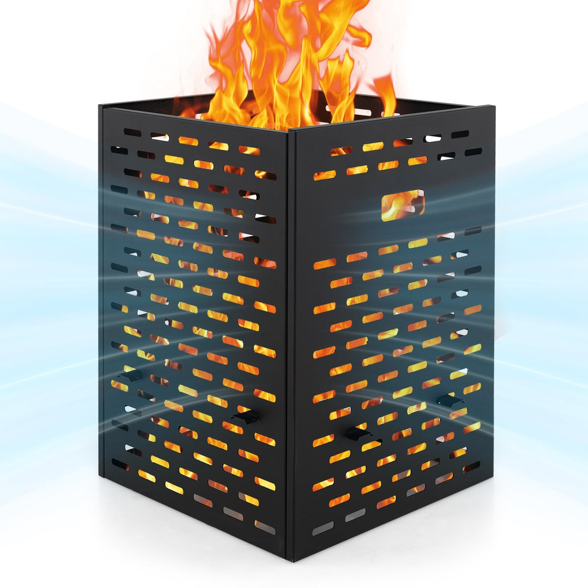30 Inches Ultra Thick Burn Barrel with Venting Patterns and 4 Cross Braces-Fireplace Tools-DECOROLALA