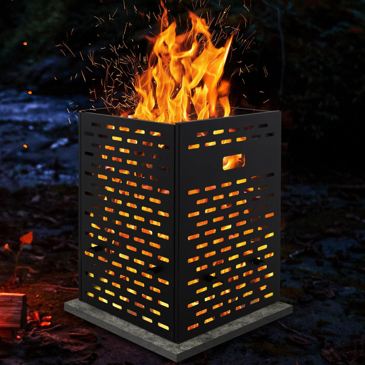 30 Inches Ultra Thick Burn Barrel with Venting Patterns and 4 Cross Braces-Fireplace Tools-DECOROLALA