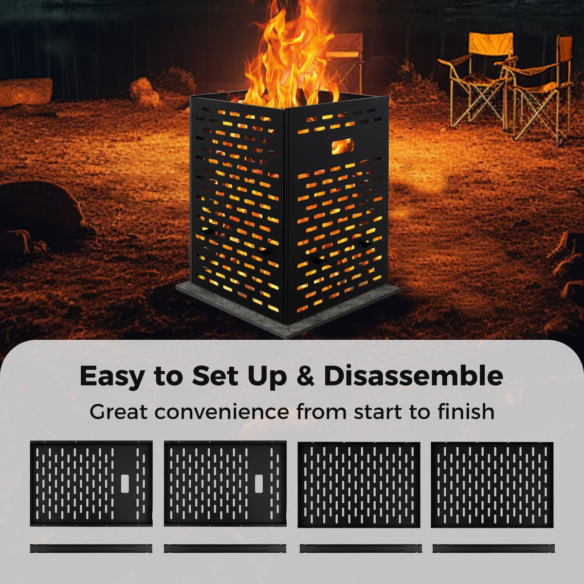 30 Inches Ultra Thick Burn Barrel with Venting Patterns and 4 Cross Braces-Fireplace Tools-DECOROLALA